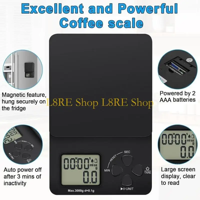 L8RE Coffee Scale Multifungsi Skala Digital Skala Espresso Elektronik dengan Timer