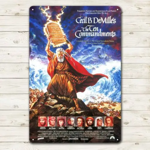 The Ten Commandments Movie Metal Poster Tin Sign - 20x30cm Collectable Plate