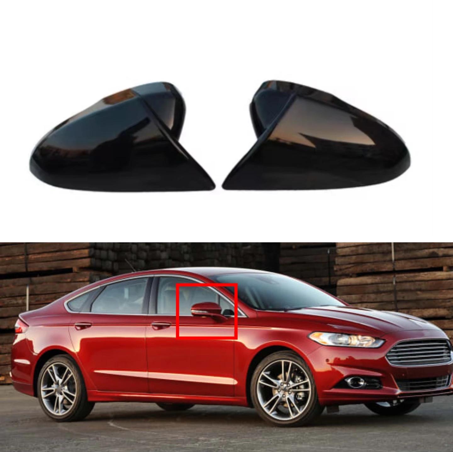 

Rearview Side Mirror Trim Cover For Ford Mondeo Fusion MK5 MKV5 2013-2018 Shell Sticker Car Styling