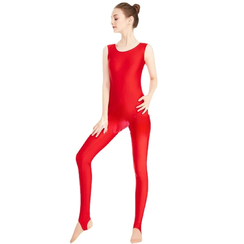 Mädchen glänzenden Espe Catsuit