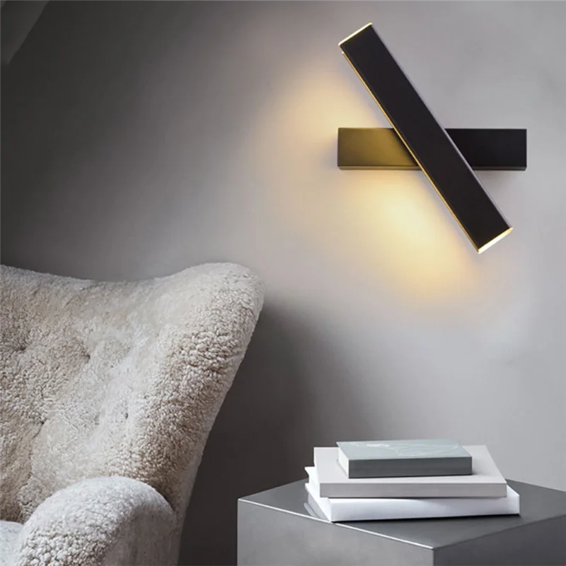 

ABCA-Bedroom Study Corridor Wall Lamp Nordic Simple LED Wall Lamp Modern Bedroom Bed Rotatable Wall Lamp Living Room
