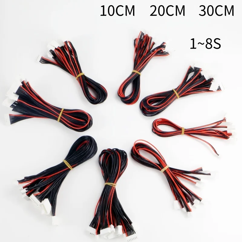 

6pcs 10/20/30CM 22AWG 1S 2S 3S 4S 5S 6S 7S 8S JST-XH JST XH Connector plug Balance Changer Wire Charger Cable for Lipo Battery