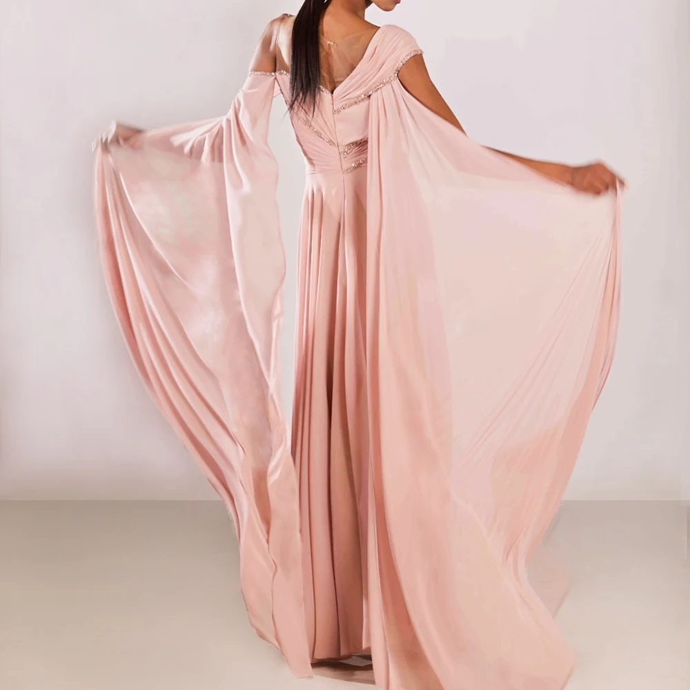 Robe de soirée trapèze personnalisée, longueur au sol, épaules dénudées, sans manches, robe de bal, mode, paillettes plissées, drapée