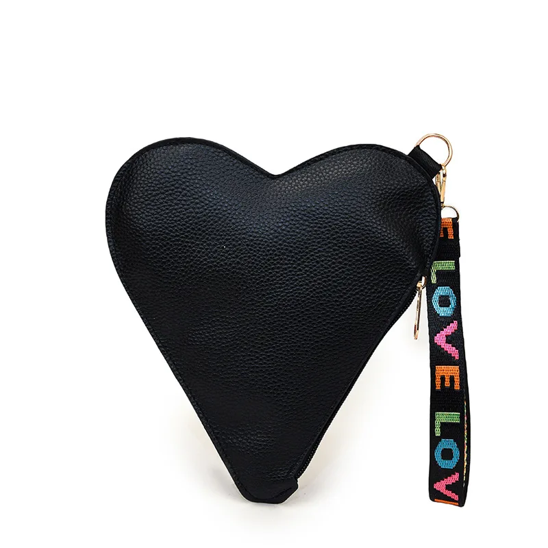 New Heart Shape Wristlet, Korean Style Cute Coin Purse for Women, Fashion High-Looking Handheld Bag for Girls
