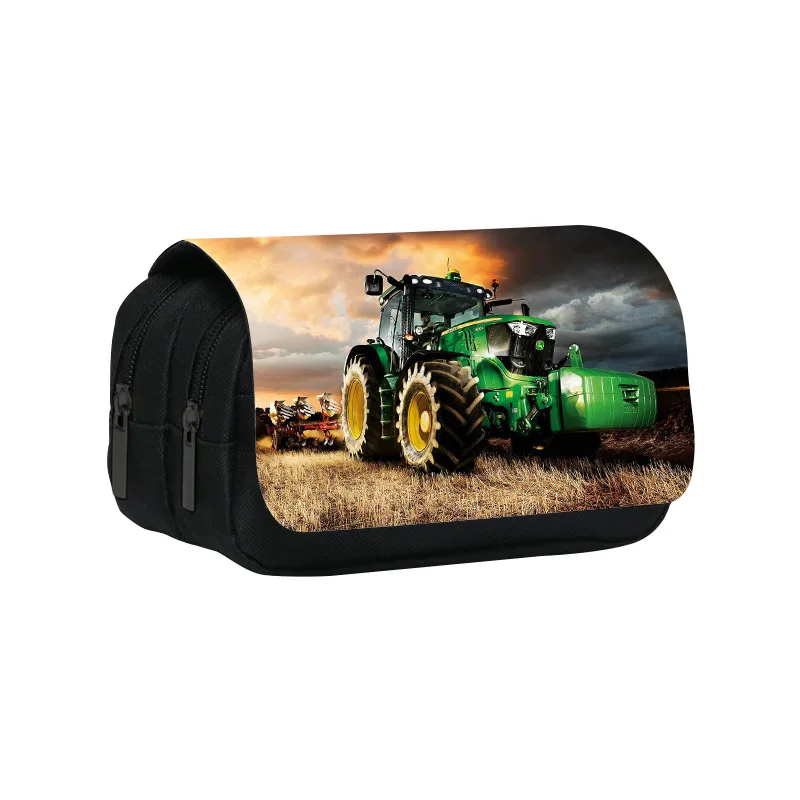 2024 new tractor double-layer pencil case tractor, pencil and stationery storage bag for primary and secondary school students