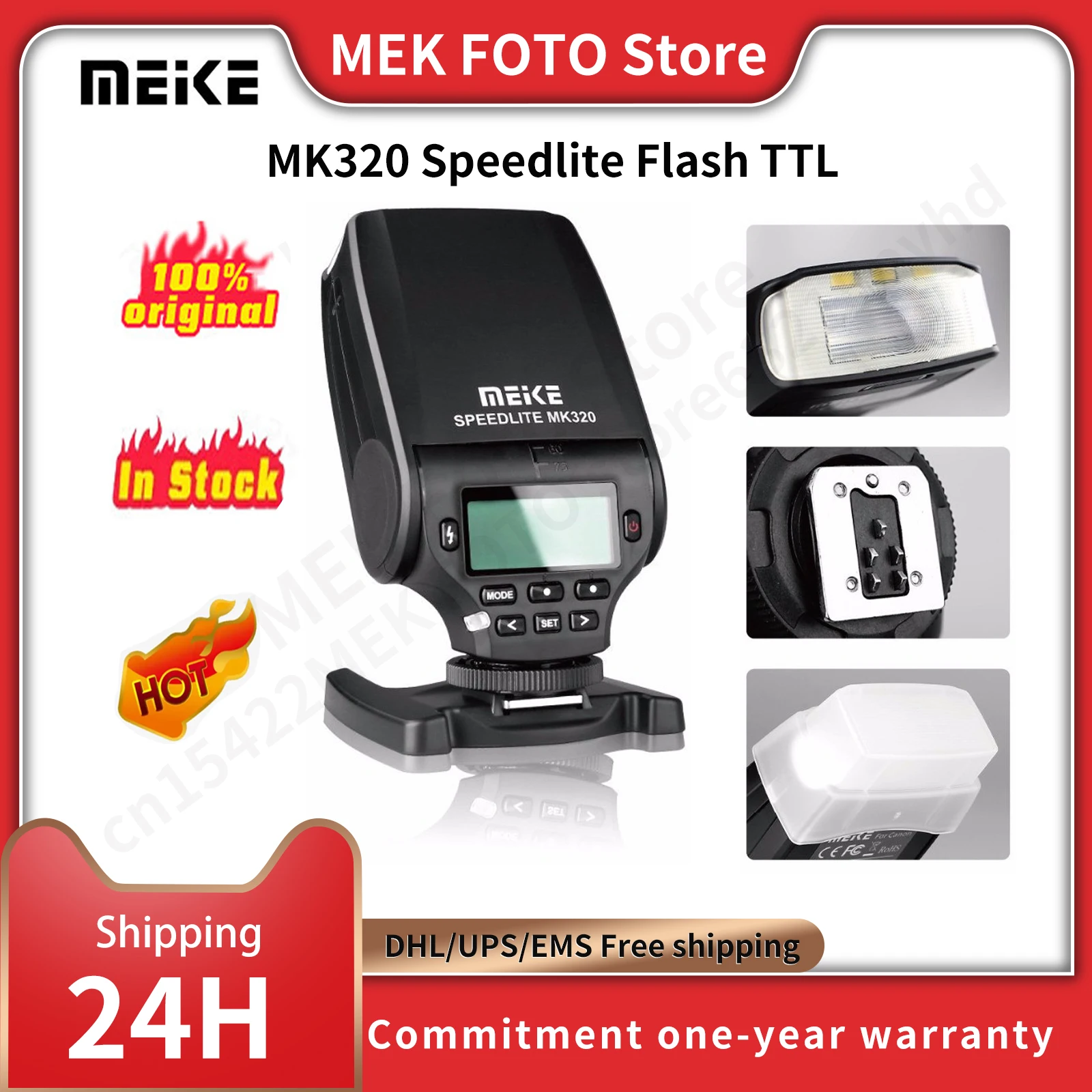 MEKE MK320 Speedlite Flash TTL For Canon /Nikon/Sony/fujifilm/Panasonic Lumix Cameras