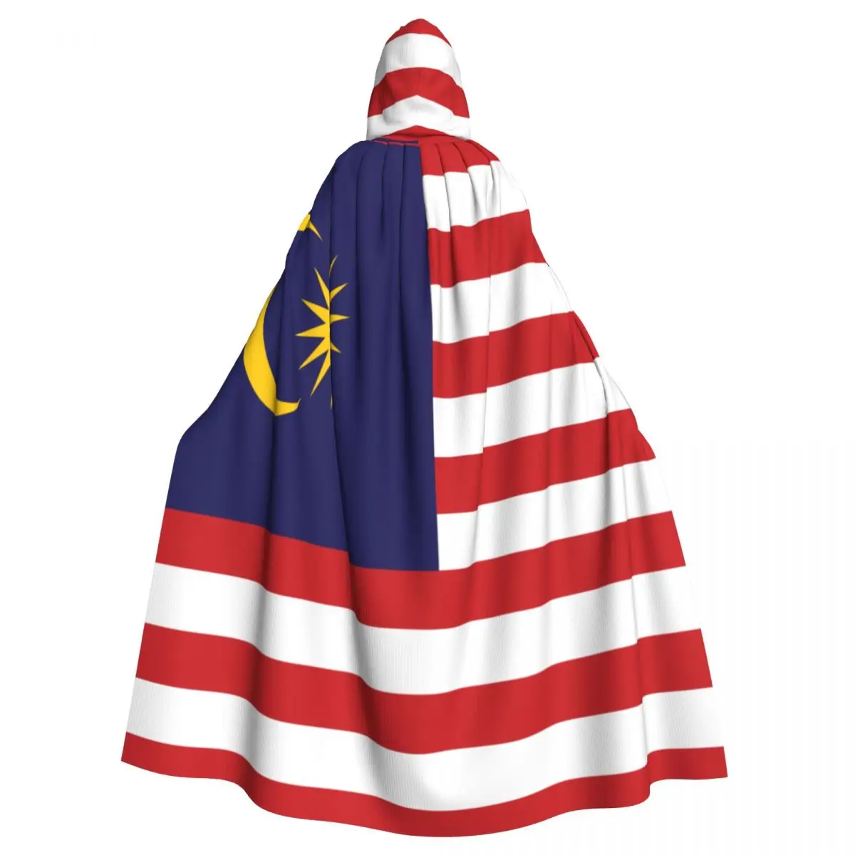 Malaysia Flag Unisex Witch Party Reversible Hooded Adult Vampires Cape Cloak