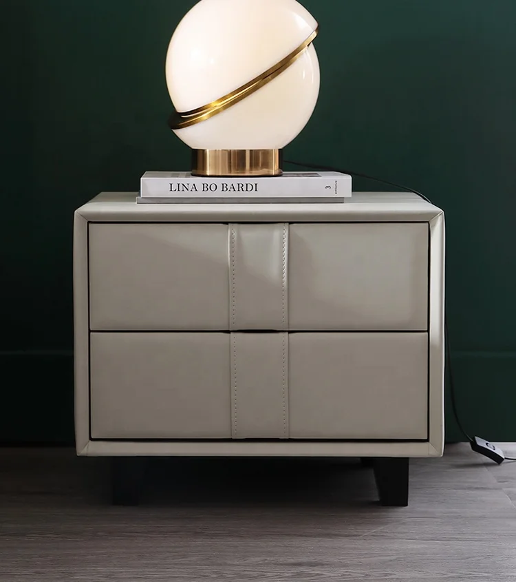 طاولة بجانب السرير لغرفة النوم باللون الرمادي، طاولة بجانب السرير فاخرة