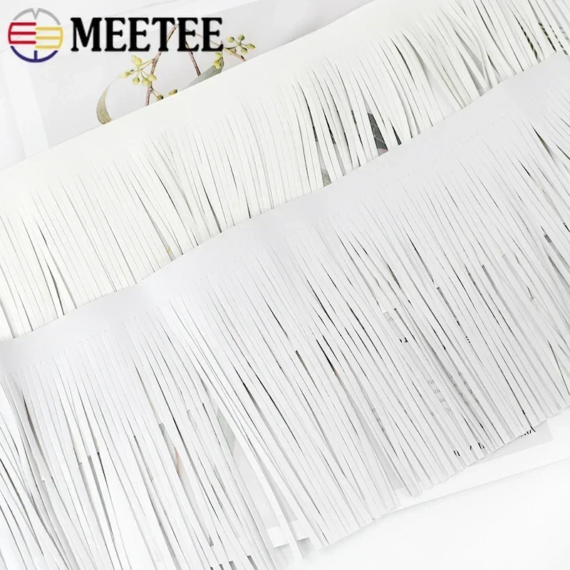 1/2M 10-30cm 3mm Colored Faux Leather Tassel Fringe Lace Ribbon For Bag Clothes Handbag Decoration Trims DIY Sewing Accessories