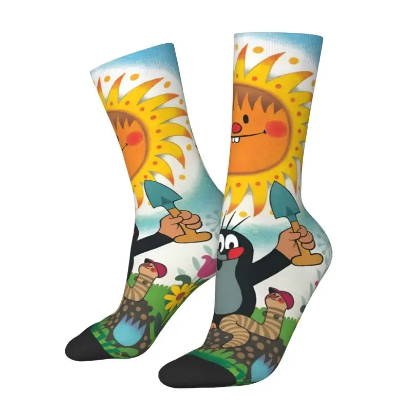 Custom The Little Mole Mens Crew Socks Unisex Novelty Cute Cartoon Spring Summer Autumn Winter Dress Socks