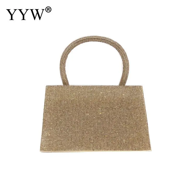 Fashion Rhinestone Evening Bag Sequins Glitter Clutches Wedding Purses Female Golden Party Mini Shoulder Tote Handbags For Women