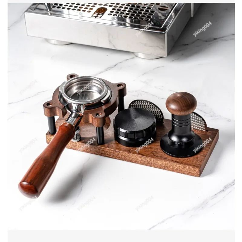 

Wooden Coffee Tamper Stand 51/54/58mm Portafilter Holder Storage Rack