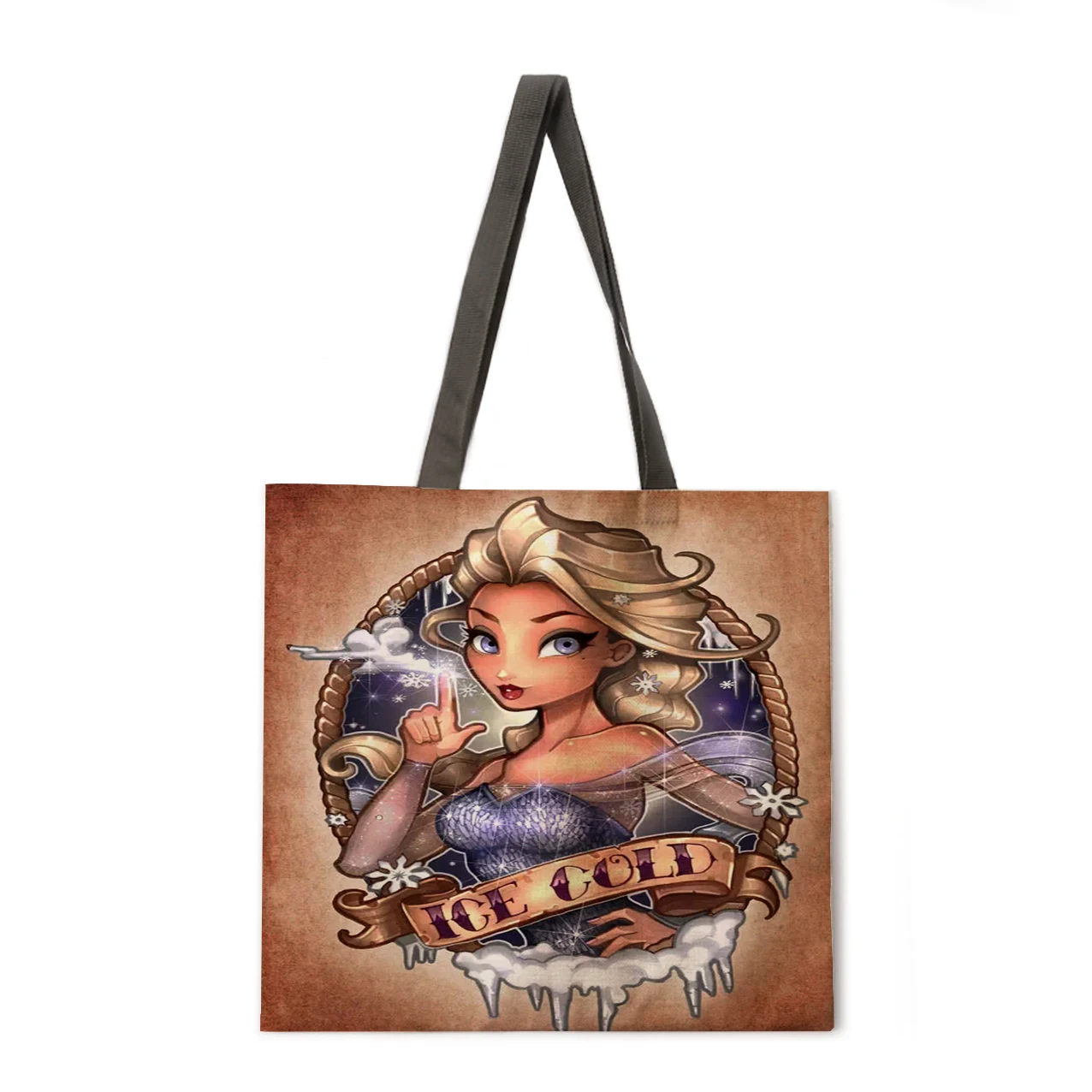 

Angel Princess Linen Bag Handbag Lightweight Shoulder Bag Large Capacity Eco-friendly Shopping Bag Handbag Tote Bag