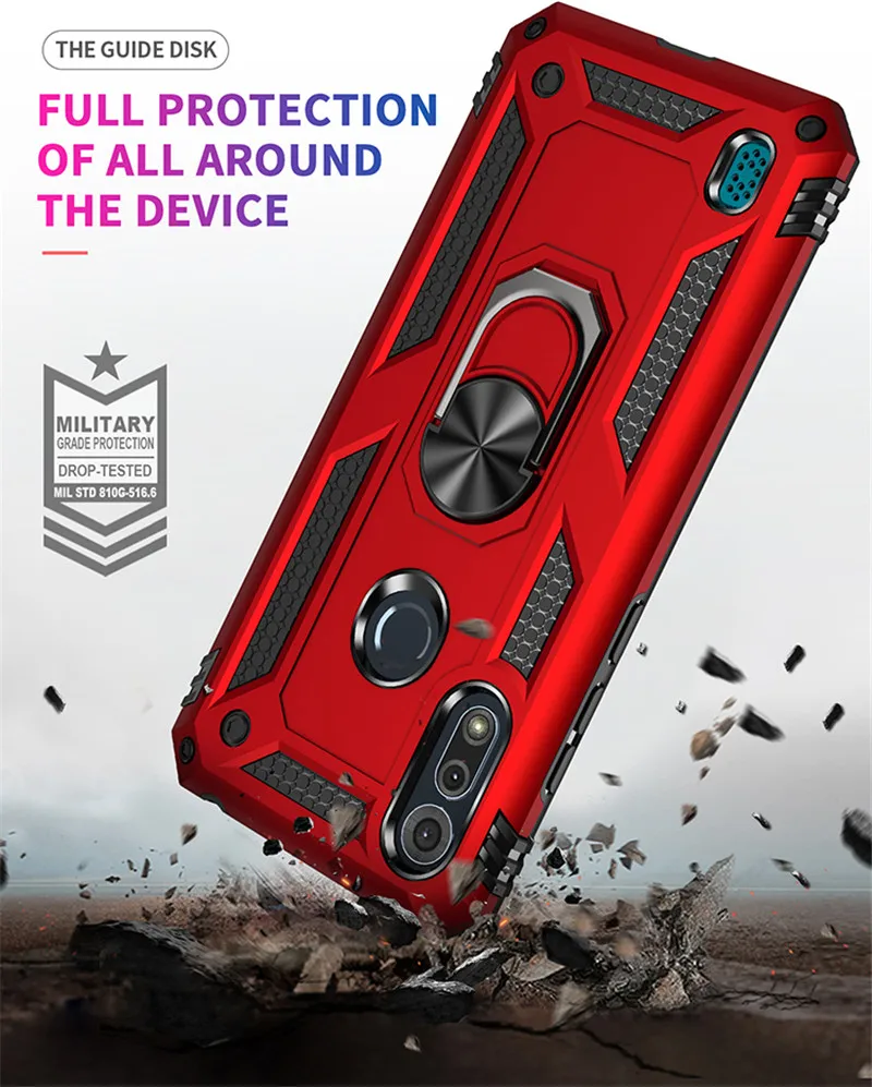 For Motorola Moto E5 E6 Plus E7 E7i Power 2021 Case Shockproof Magnetic ring Bracket Cover For Moto E6S E6i E 2020