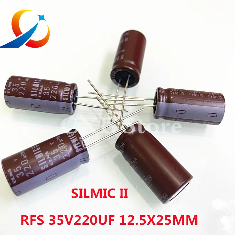 20PCS ELNA SILMIC II RFS Series 35V220UF Volume 12.5X25MM HiFi Audio Capacitor 220UF 35V RFS-35V221MI6#5 NEW