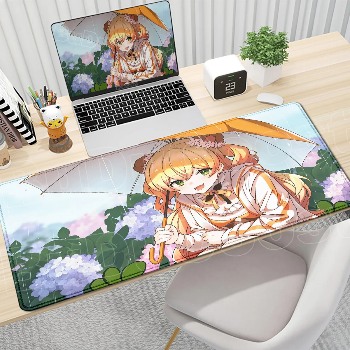 E-Sport Gaming Laptop Tastaturmatten Momosuzu Nene Hololive VTuber Speed Anime Mauspad mit Verriegelungskante Niedliches Mädchen Büro Gummiteppich – Detail 5