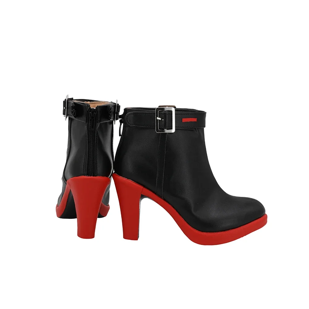 Arknights LEIZI Cosplay Boots Black High Heel Shoes Custom Made for Unisex (3)