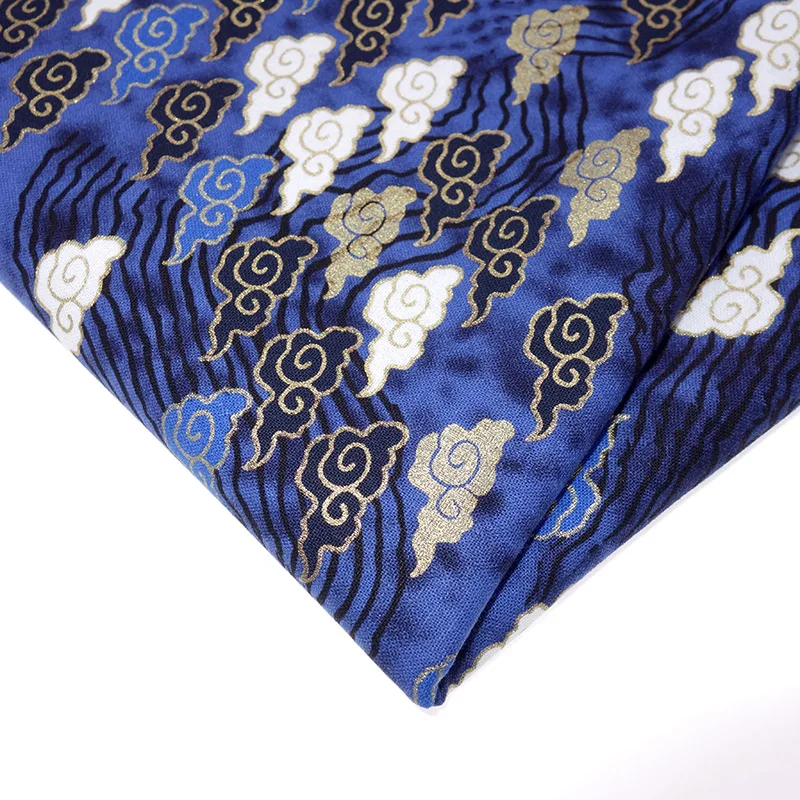 50cm*145cm Navy Cotton Fabric By Half Meter Japanese Sewing Fabric For DIY Kimono Handicraft Materials For Children