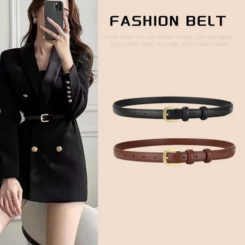Casual Fashion Women Belt with Simple and High-end Feel, Needle Buckle Double Loop Belt Suitable for Daily Wear