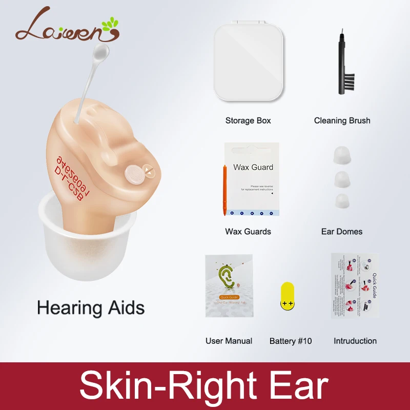 Hearing Aid Invisible Adjustable Wireless Hearing Aids Mini CIC Left/Right Ear Sound Amplifier For Adults Elderly Severe Loss