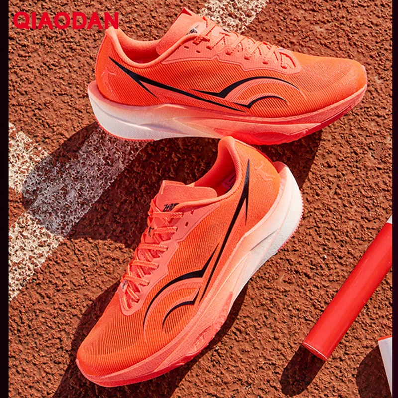 QIAODAN SOAR 3 Professional Track Racing Shoes For Men Joggers Athletic Running Shoes Breathable Cushioning Shoes QDB023262294