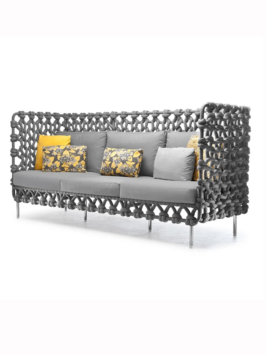 Outdoor villa sofa, rattan chair, artistic creativity, balcony three-piece combination, leisure courtyard, outdoor