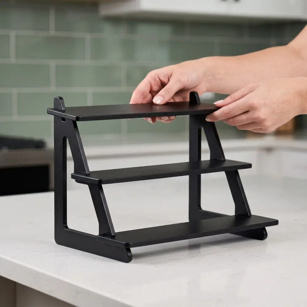 3 Tier Seasoning Storage Rack Space Saving 3D Printing Ladder Display Rack Plastic Portable Layered Display Shelf Trade Shows