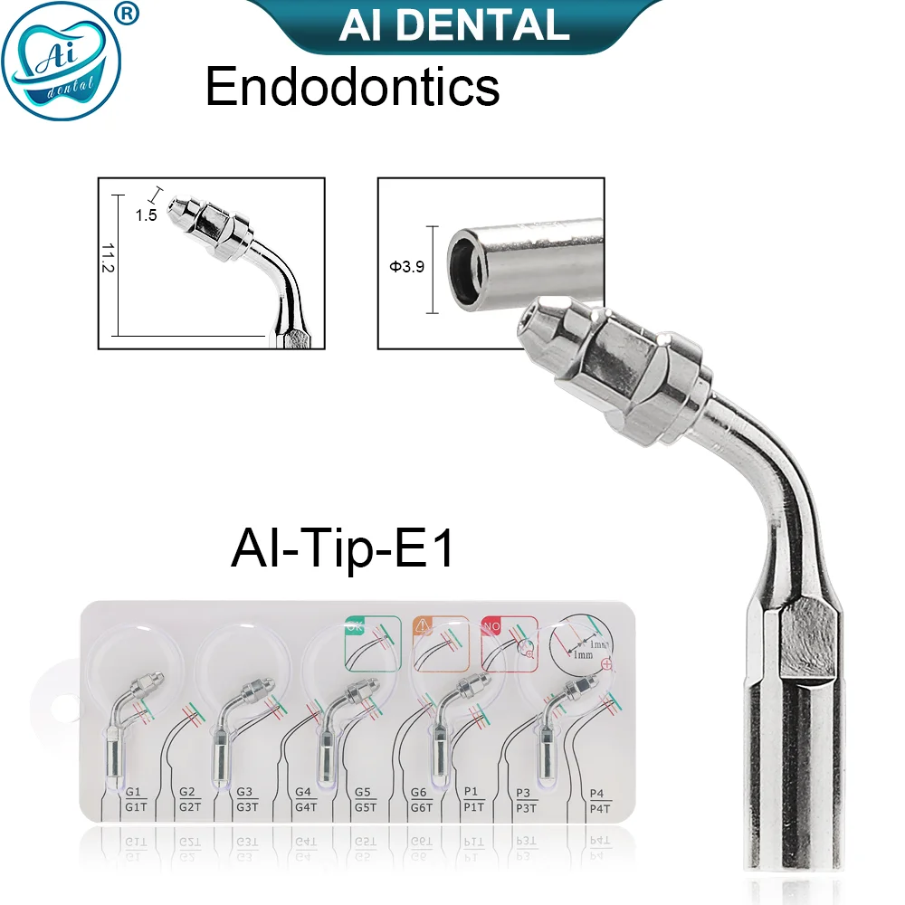 AI Dental Scaler Tips Air Scaling Endodontic Tip G P E Type Fit For EMS Woodpecker DTE Ultrasonic Scalers 5 pcs