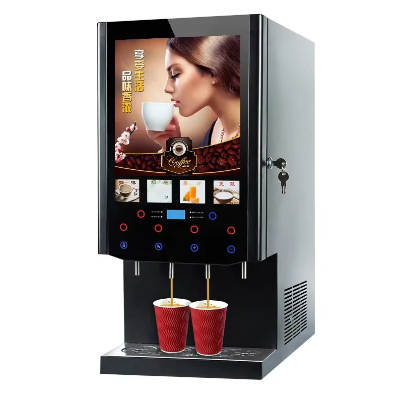 

40SCW-10 Hot Ice Instant Coffee Machine Commercial Use LED Light Box Advertising Coffee Vending Machine Hot Ice Water Dispenser