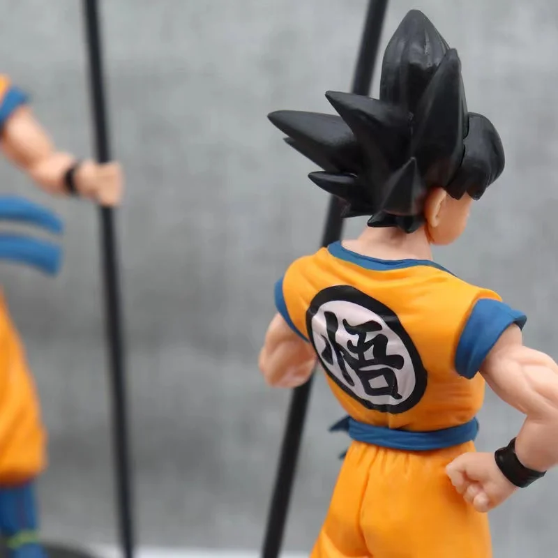 Dragon Ball Anime Figure 22Cm Adult Son Goku Support The Stick Standing Pvc Action Figure Collection Model Toy for Children Gift