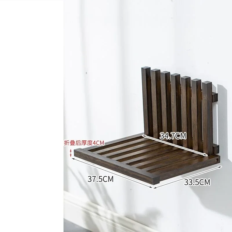 

Wall Mounted Invisible Shoe Changing Stool Solid Wood Wall Seat Fold Away Stool Folding Chair