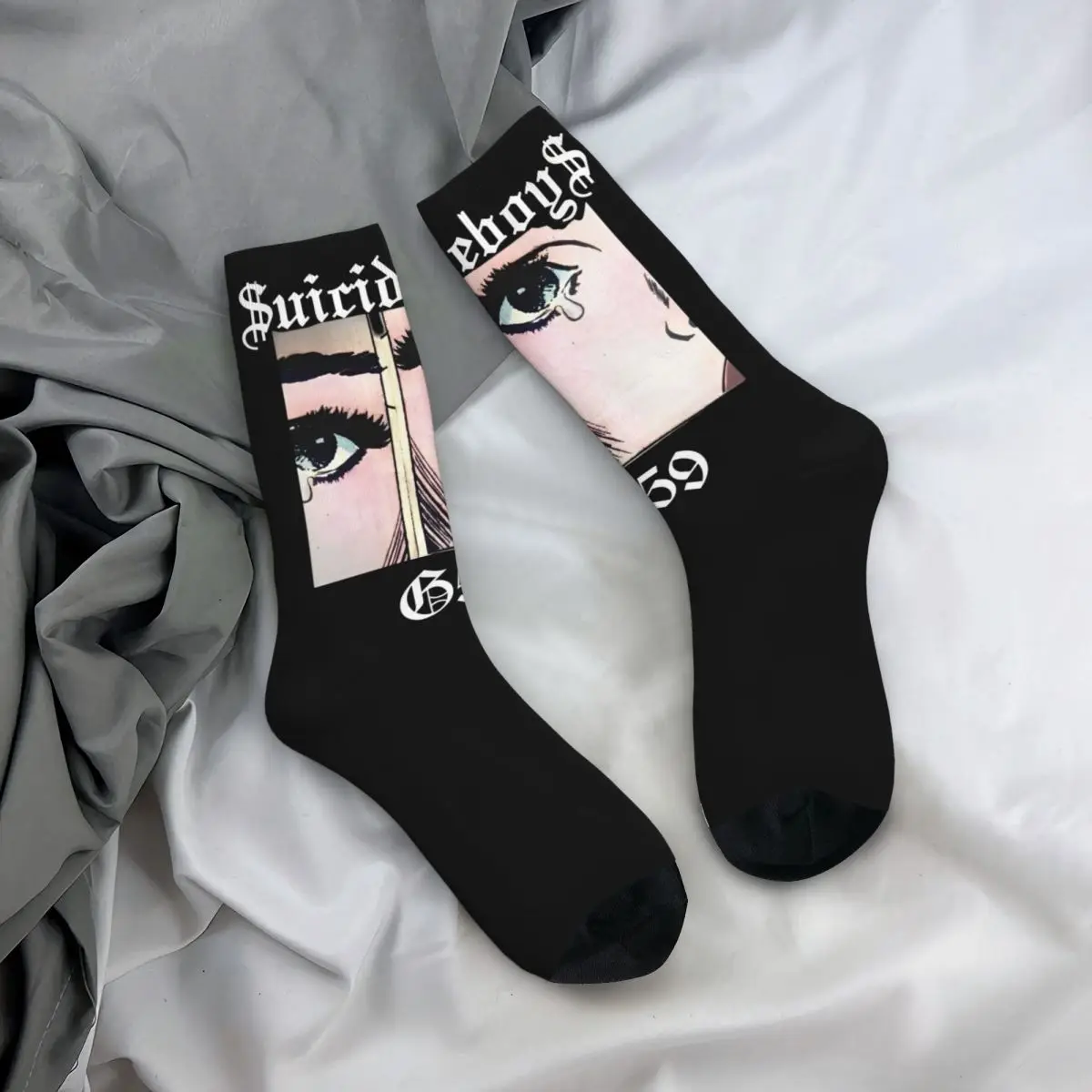 Crazy Design Suicideboys Music Fans Hiphop Design Warm Crew Socks Merch All Season G59 Soft Crew Socks Breathable