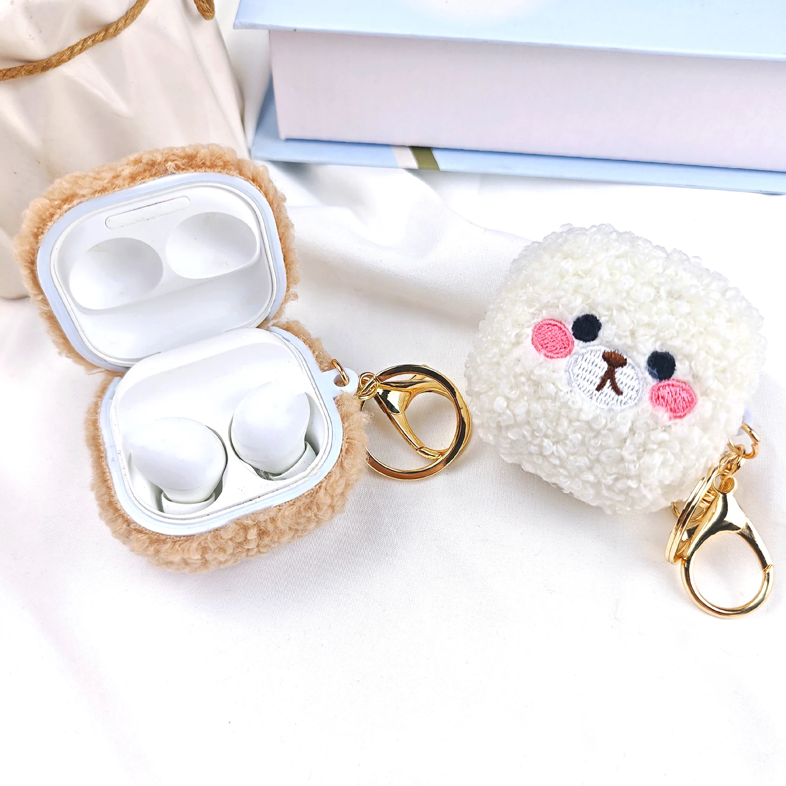 Bear حقيبة سماعة الاذن ل Galaxy Buds Core/2/2pro/pro/live/FE حقيبة سماعة الاذن ل Buds 3/3 Pro السيدات ملحق حقيبة سماعة الاذن