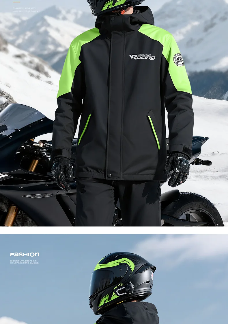 Motorrad Zweiteiliger Regenanzug für Starkregen Spezieller Motorradanzug für Fahrer Wasserdichter und Winddichter Herren-Fahranzug – Detail 20