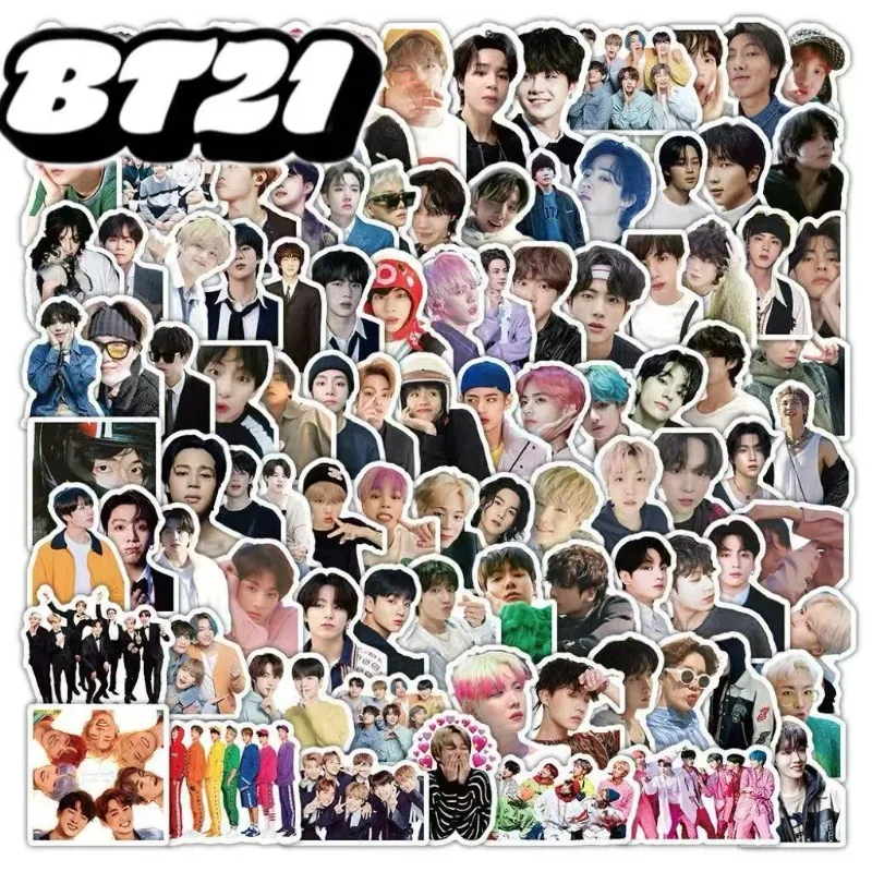 

103Pcs BT21 Stickers Kim Taehyung Jungkook Ins Style High Appearance Character Decorative Stickers