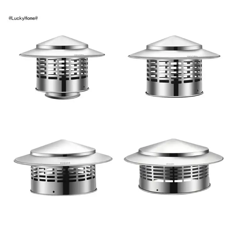 

Stainless Steel Round Chimney Caps with Screen Chimney Cover Rain Caps Chimney Caps Cones Top Roof Caps for Vent Rustproof 11UA