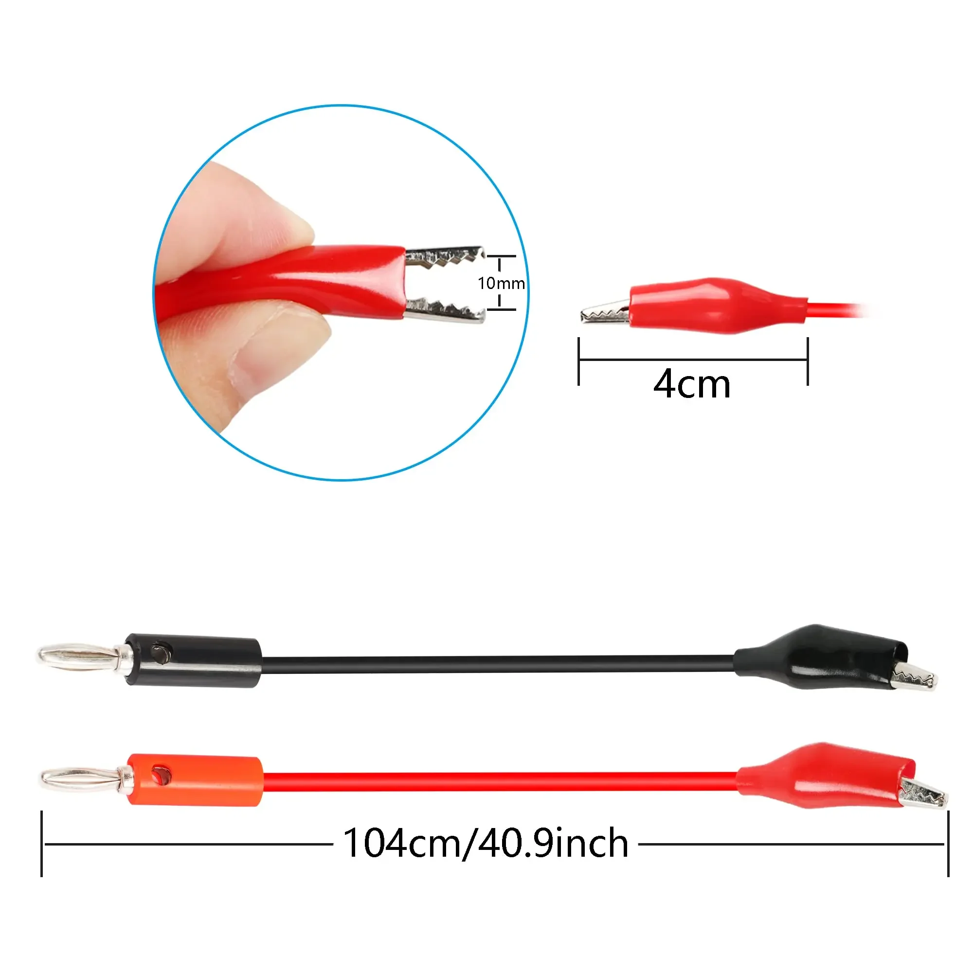 1M Alligator Cilp to  Banana Plug Test Cable Lead Connector Dual Tester Probe 40mm Crocodile Clip for Multimeter Measure Tool