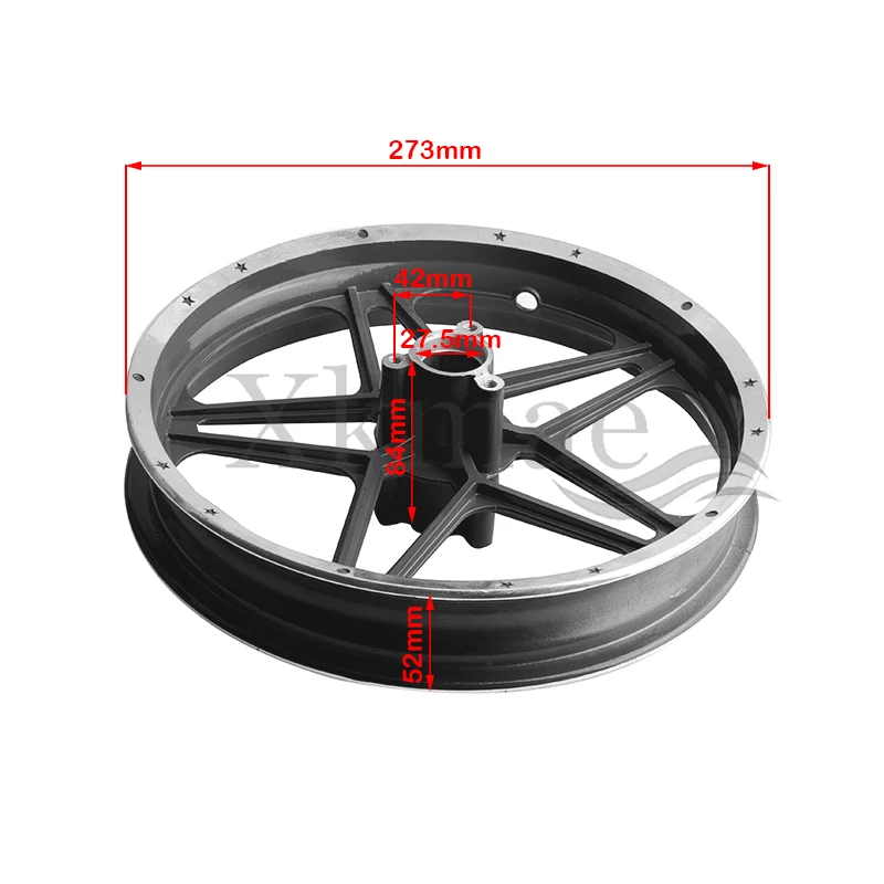 2.50-10 high quality aluminum alloy 2.50-10 inch front wheel and rear wheel set of rim wheel hub assembly