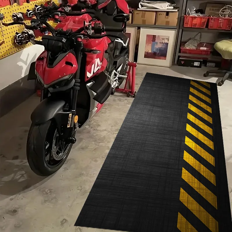VIKAMA Coole Motorrad-Displaymatte, rutschfeste und verschleißfeste Garagenmatte, Flur, Schlafzimmer, Bettvorleger, Heimdekoration