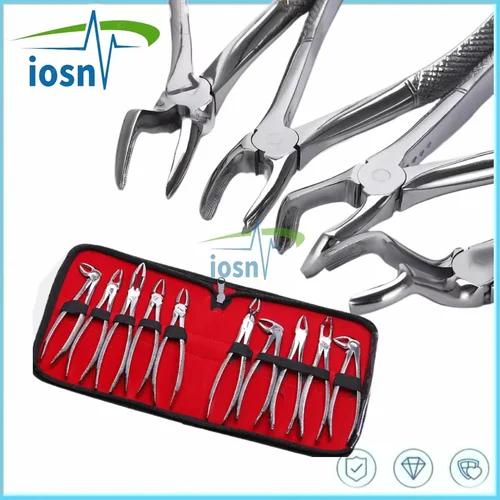 Imagen 2 del producto Pinzas dentales, Kit de alicates de extracción de dientes, 7 Uds. Para niños y 10 Uds. Para herramientas dentales de ortodoncia de acero inoxidable para adultos