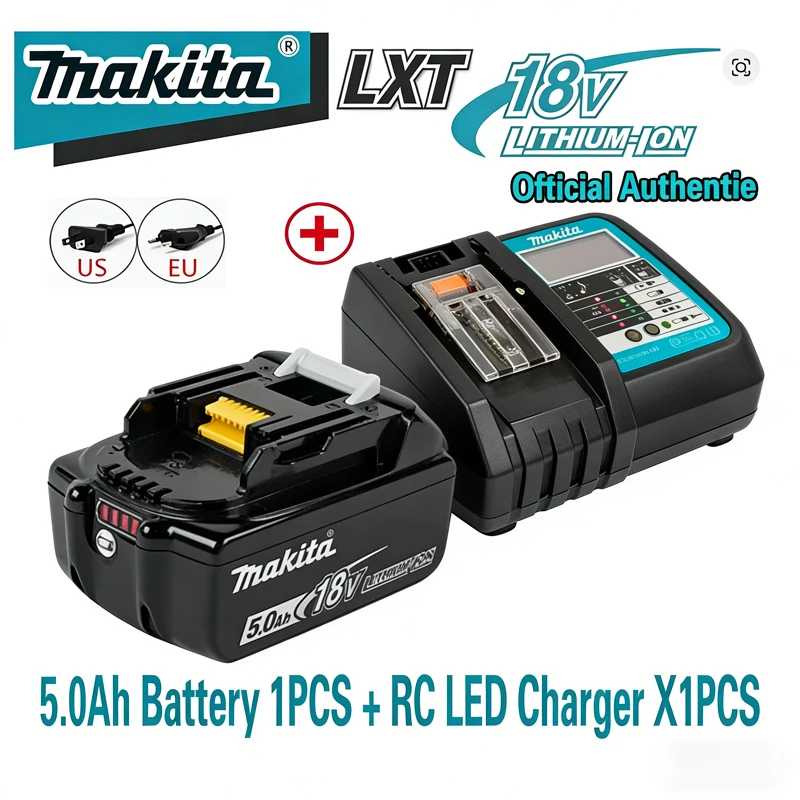 Makita 100% originele 18V 9Ah accu met grote capaciteit, geschikt voor haakse slijper, krachtige gereedschapsaccu + oplader + elektrische boormachine
