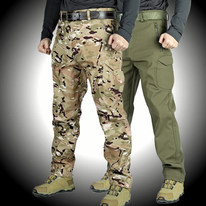 보온 겨울 남성 방수 전술 바지, 하이킹 낚시 사냥 군사 바지, 트레킹 카고 남성 바지, 캠핑 따뜻한 바지