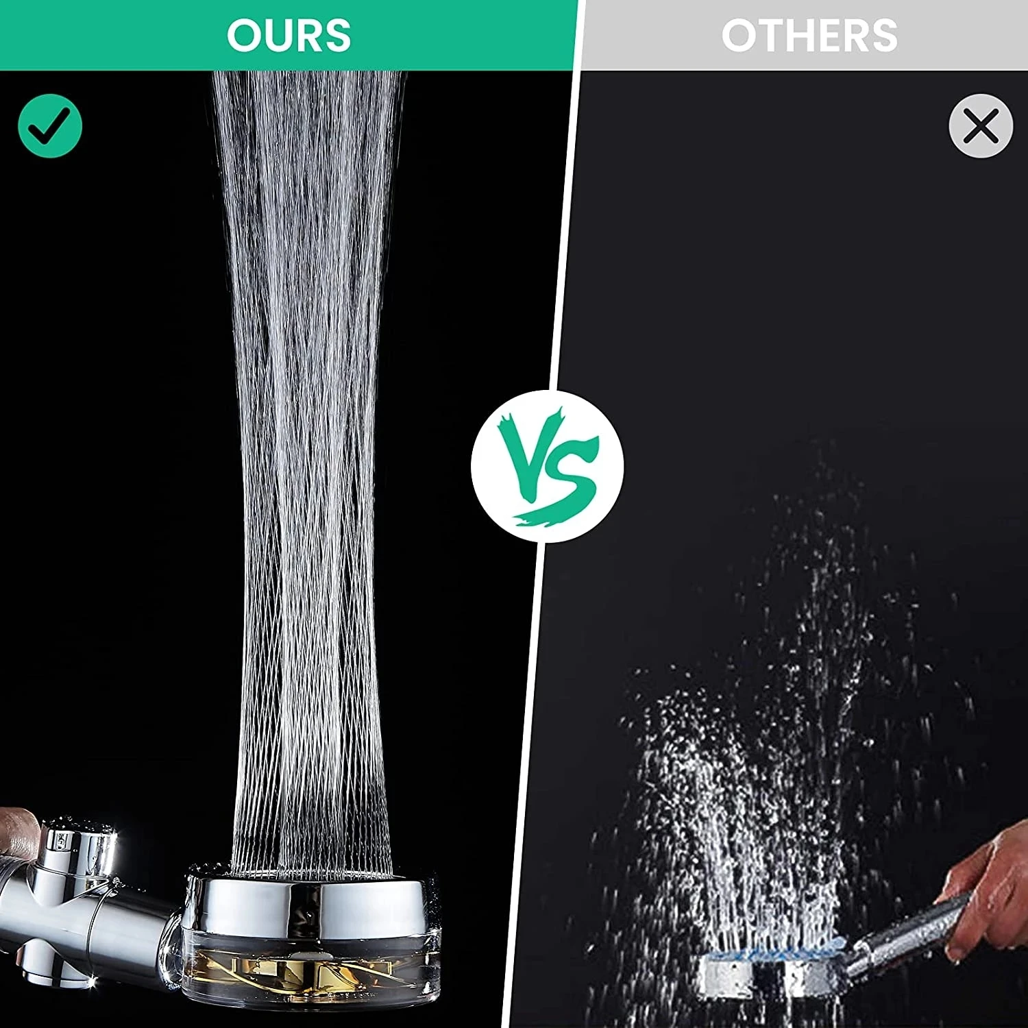 NEW Hand-held High Pressure Massage Shower Head Water Saving Spray Shower Head 360 Rotated Rainfall Shower Head with Filter Fan