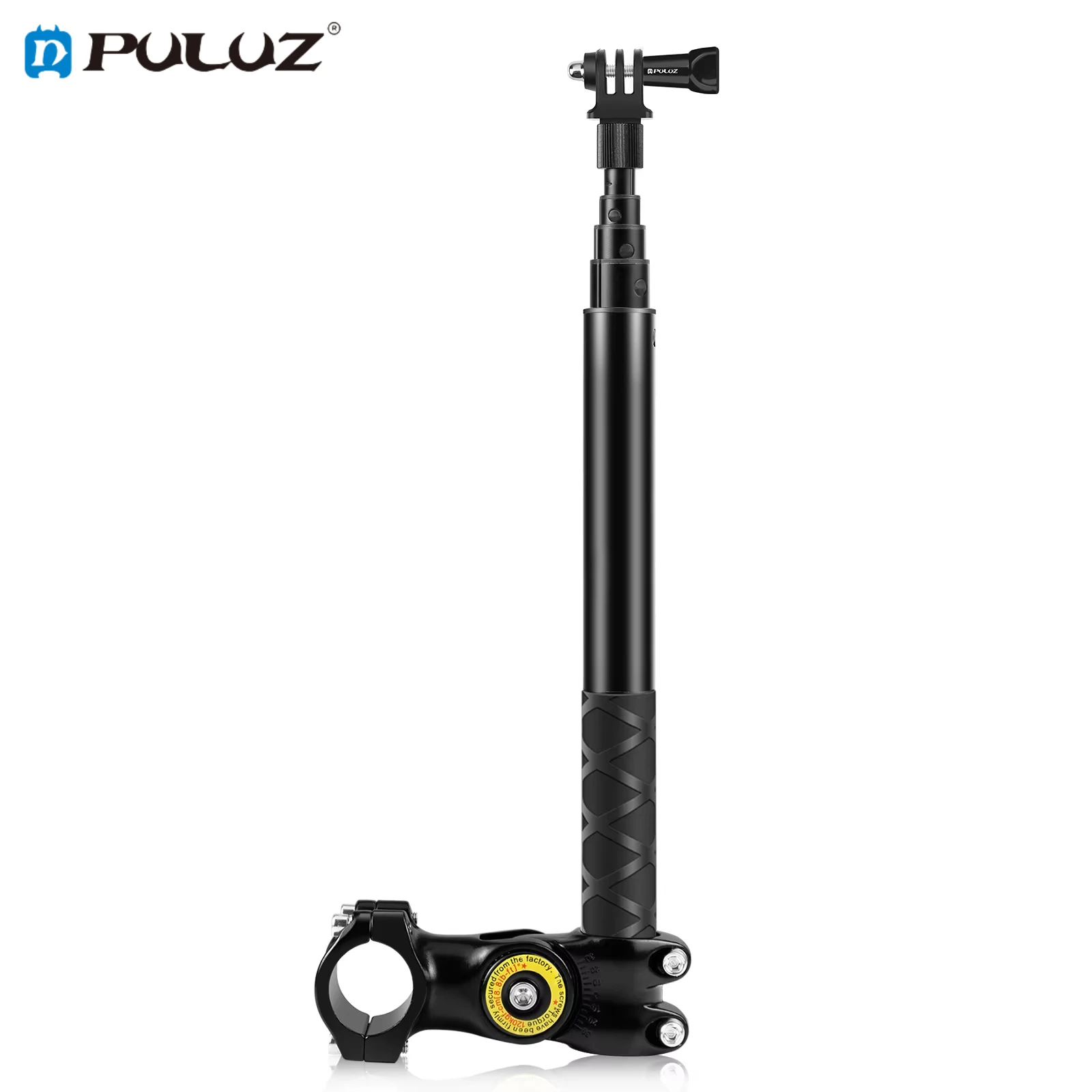 PULUZ Selfie Stick for Insta360 DJI GoPro Motorcycle Bicycle Handlebar Fixture Mount Camera Bracket Adapter with Monopod Stand