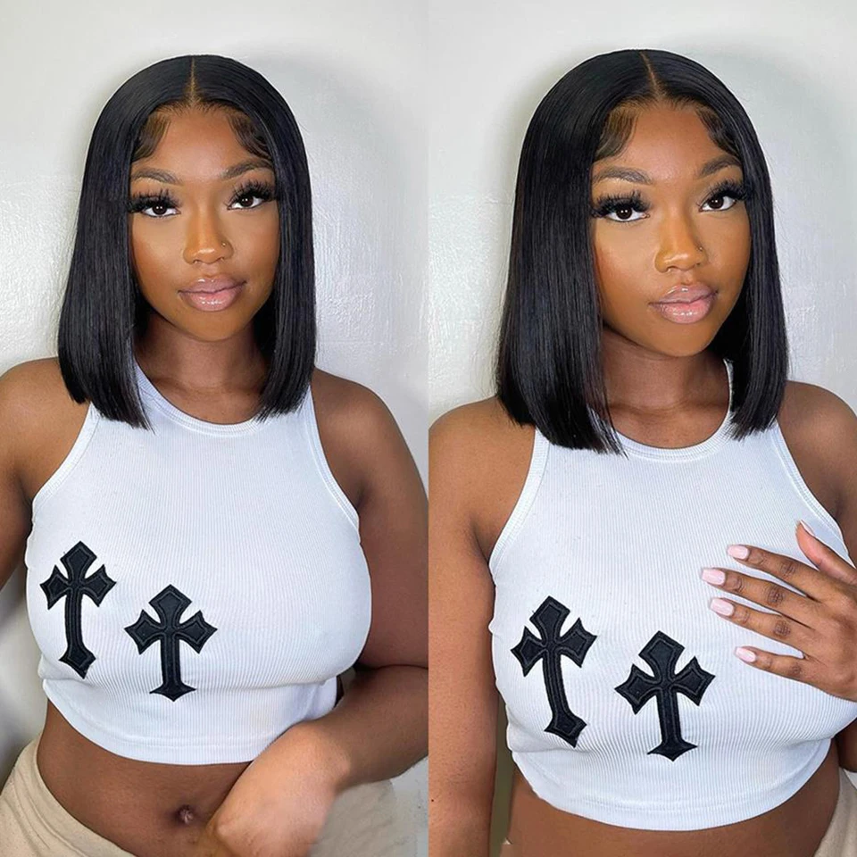 Straight Bob Wig 13x4 Lace Front Human Hair Wigs Lace Frontal Wigs For Women Short Bob Wig Human Hair Perruque Cheveux Humains