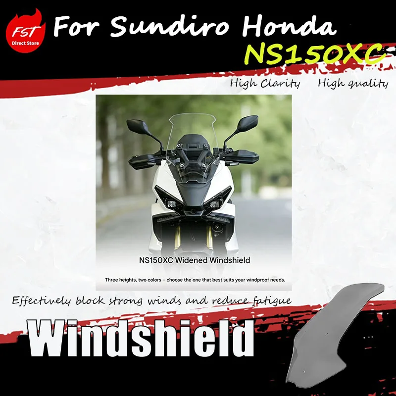 For the widening of the windshield of the Sundiro Honda NS150XC and the installation of a widened high-definition front windshie