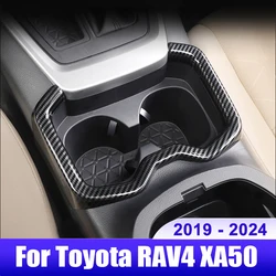 For Toyota RAV4 XA50 2019 2020 2021 2022 2023 2024 RAV 4 Hybrid Car Front Row Water Cup Holder Trim Cover Frame Accessories