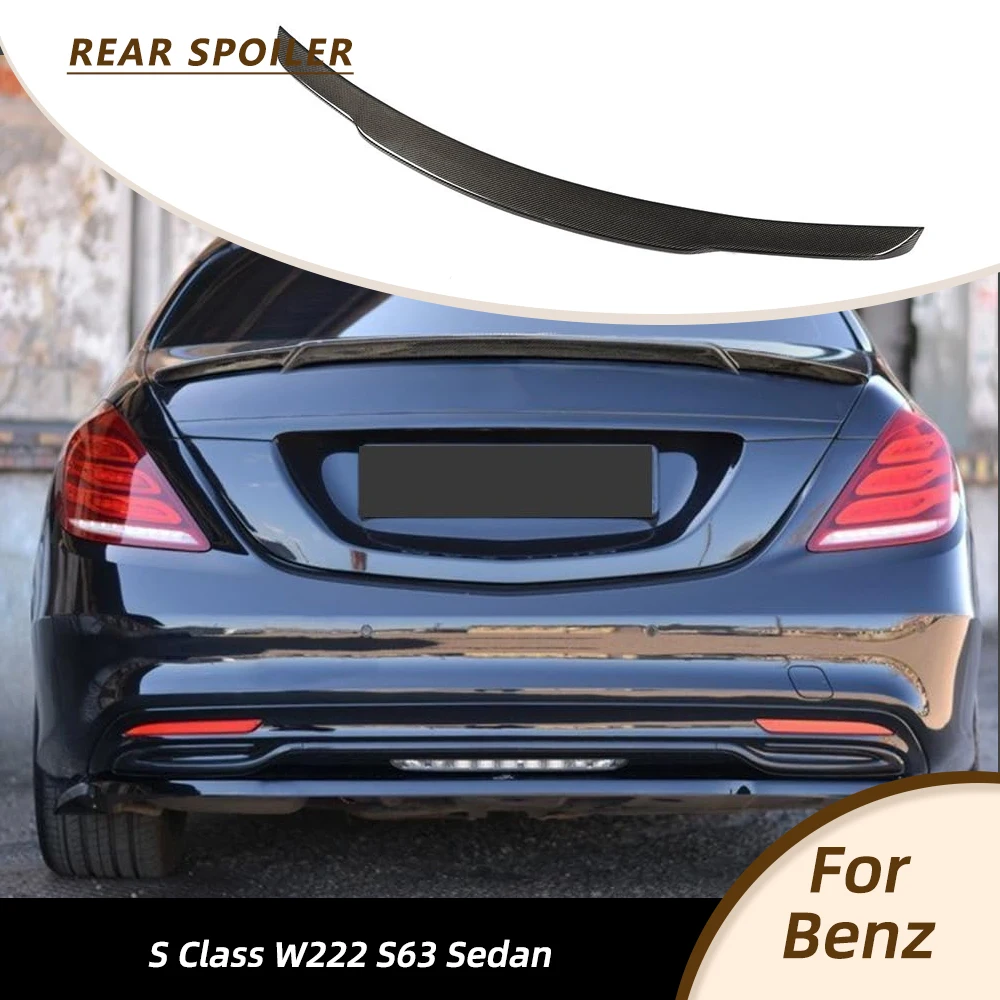 

Car Trunk Spoiler for Mercedes Benz S Class W222 S450 S550 S560 S63 2014-2020 4 Door Carbon Fiber Car Rear Wing Spoiler Boot Lid