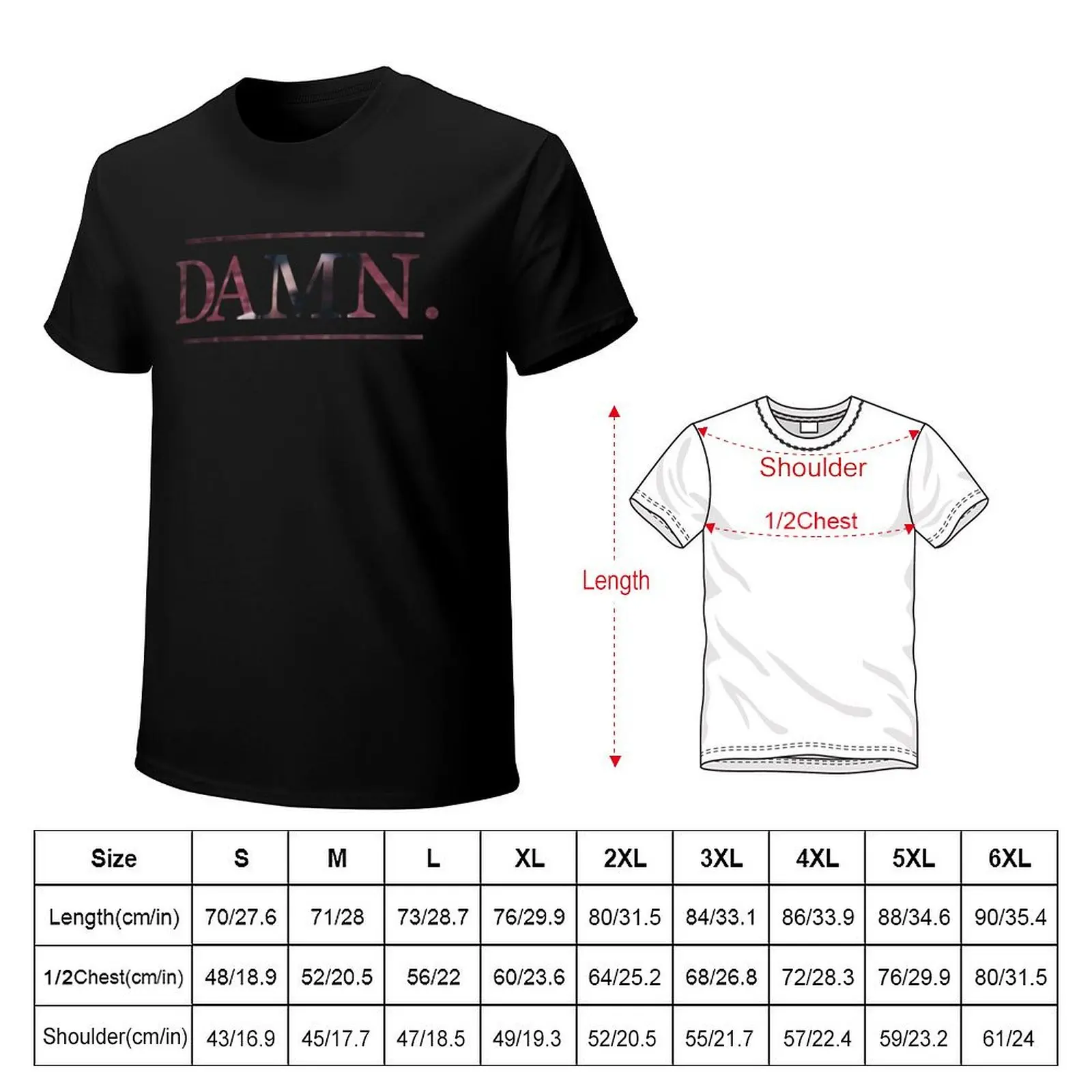 Kendrick Lamar - DAMN. Stylized Text T-Shirt t shirts for man cotton funny T-Shirt