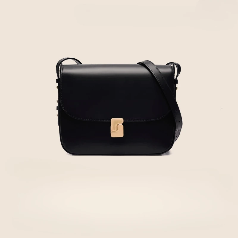 

Vintage leather underarm single shoulder small square bag, fashionable crossbody bag, women's bag